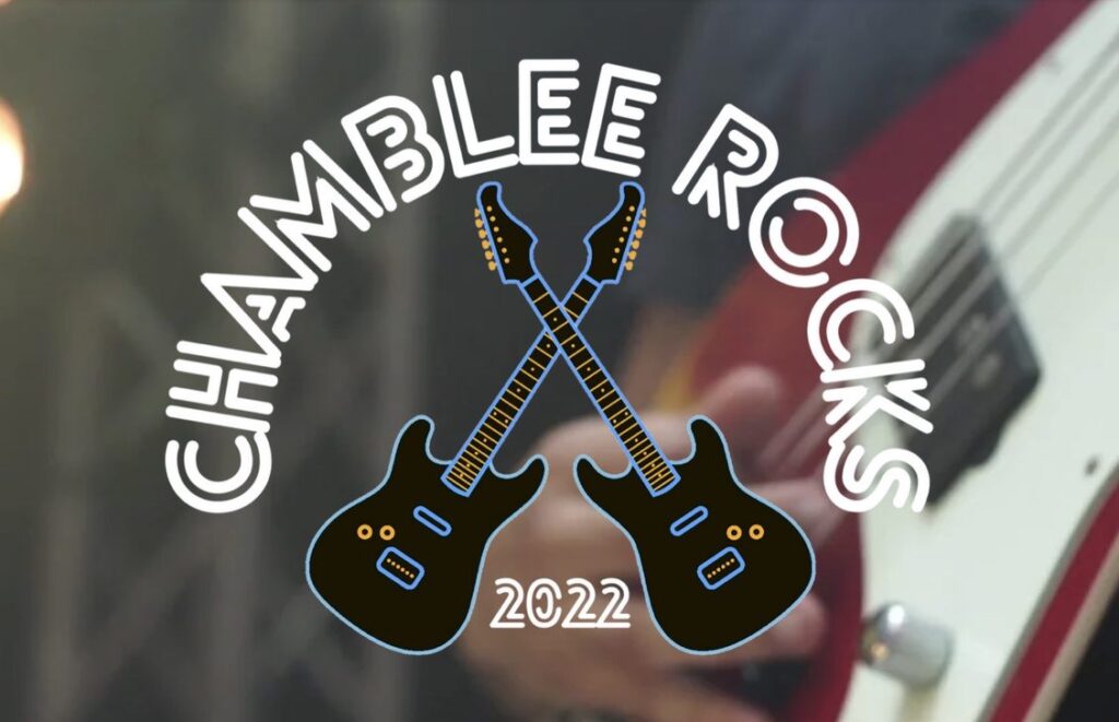 Chamblee Rocks 2022: Logo of two electric guitars crossed